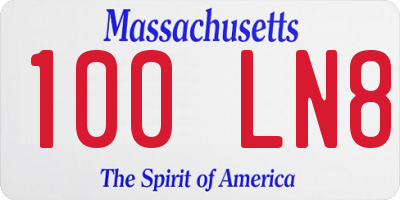 MA license plate 100LN8