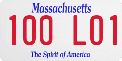 MA license plate 100LO1