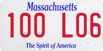 MA license plate 100LO6