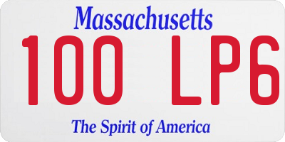 MA license plate 100LP6