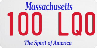 MA license plate 100LQ0