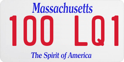 MA license plate 100LQ1