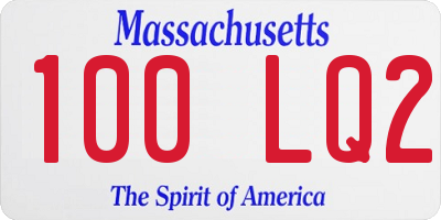 MA license plate 100LQ2