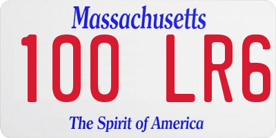 MA license plate 100LR6