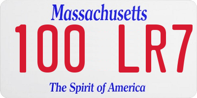 MA license plate 100LR7