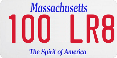 MA license plate 100LR8