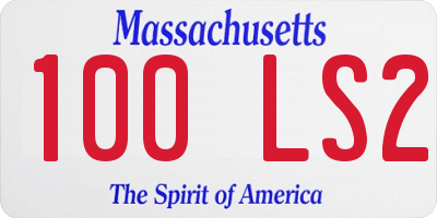 MA license plate 100LS2