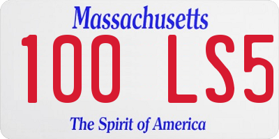 MA license plate 100LS5