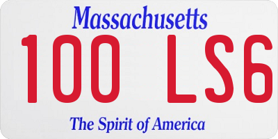 MA license plate 100LS6