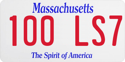 MA license plate 100LS7