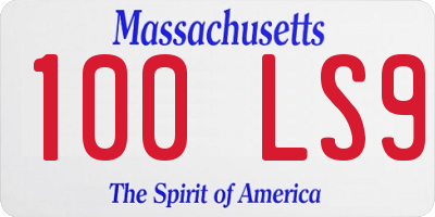 MA license plate 100LS9