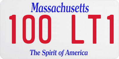 MA license plate 100LT1