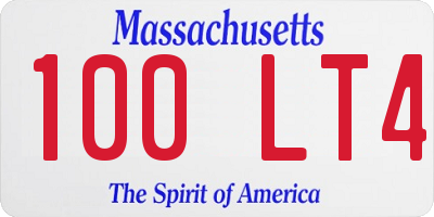 MA license plate 100LT4