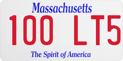 MA license plate 100LT5