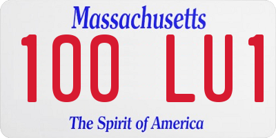 MA license plate 100LU1