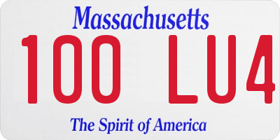 MA license plate 100LU4