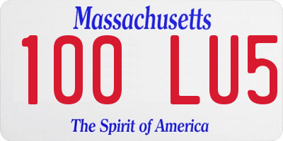 MA license plate 100LU5