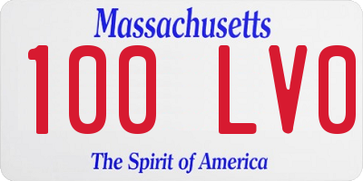 MA license plate 100LV0