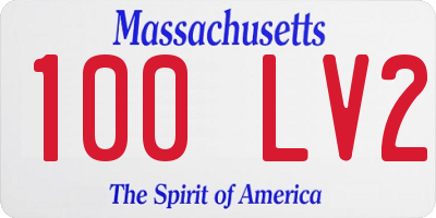 MA license plate 100LV2