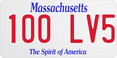 MA license plate 100LV5