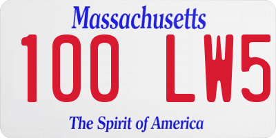 MA license plate 100LW5