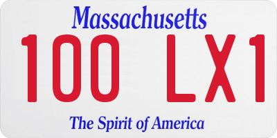 MA license plate 100LX1