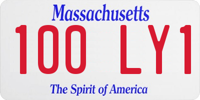 MA license plate 100LY1