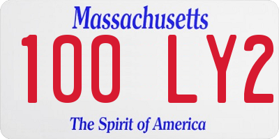 MA license plate 100LY2