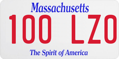 MA license plate 100LZ0