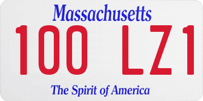 MA license plate 100LZ1