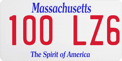 MA license plate 100LZ6