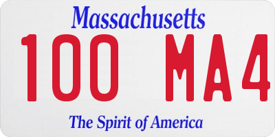 MA license plate 100MA4