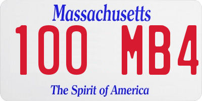 MA license plate 100MB4