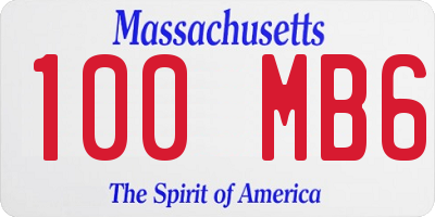 MA license plate 100MB6