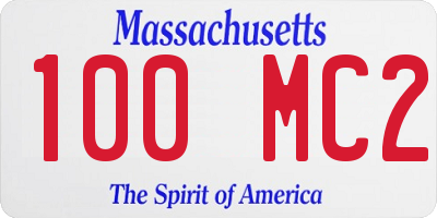 MA license plate 100MC2