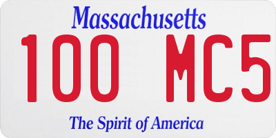 MA license plate 100MC5