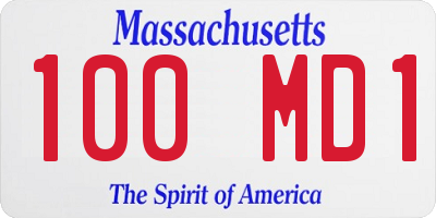 MA license plate 100MD1