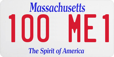 MA license plate 100ME1