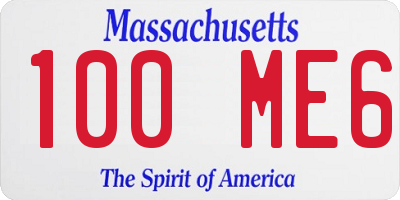 MA license plate 100ME6