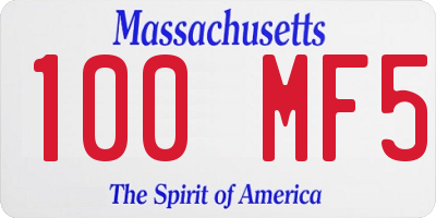 MA license plate 100MF5