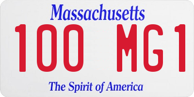 MA license plate 100MG1