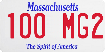 MA license plate 100MG2