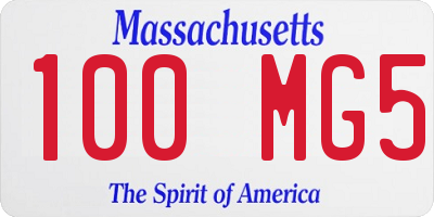 MA license plate 100MG5