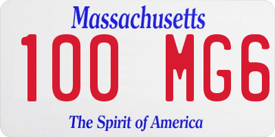 MA license plate 100MG6