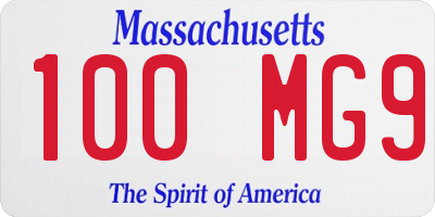 MA license plate 100MG9