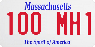 MA license plate 100MH1