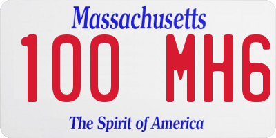 MA license plate 100MH6
