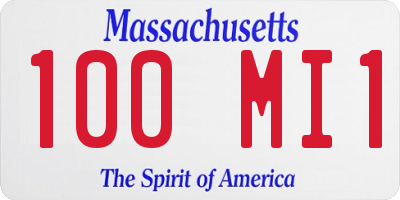 MA license plate 100MI1