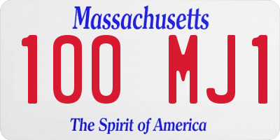 MA license plate 100MJ1