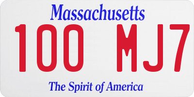 MA license plate 100MJ7